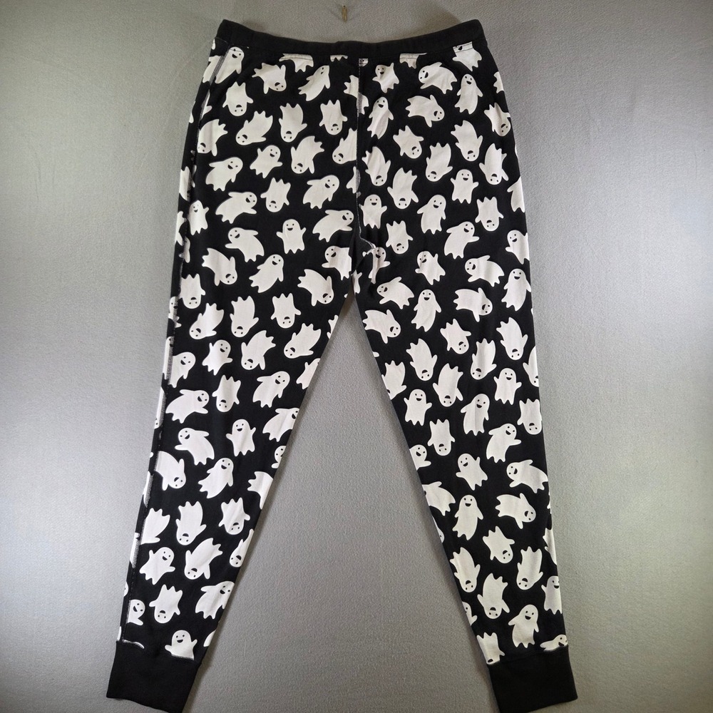 Hanna Andersson Ghost Print Organic Cotton Pajama Pants Black White XL Halloween - Picture 5 of 7